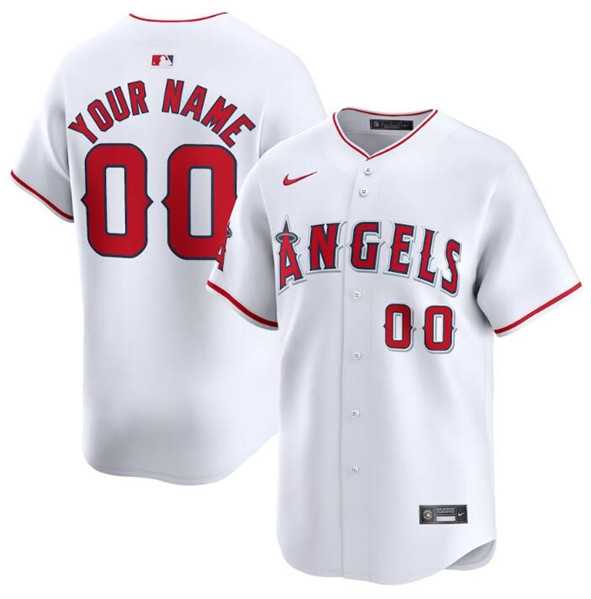 Mens Los Angeles Angels Active Player Custom White Home Limited Baseball Stitched Jersey->->Custom Jersey